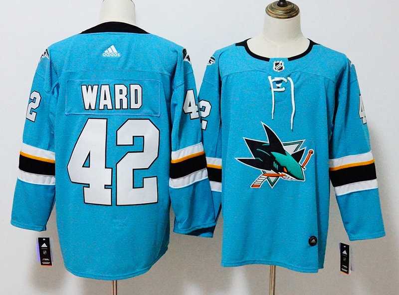 San Jose Sharks #42 Joel Ward Teal Adidas Stitched Jersey